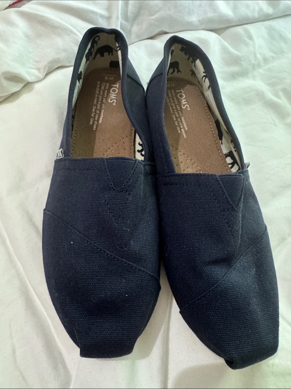 Toms Women's Navy Canvas Slip-On Sneakers